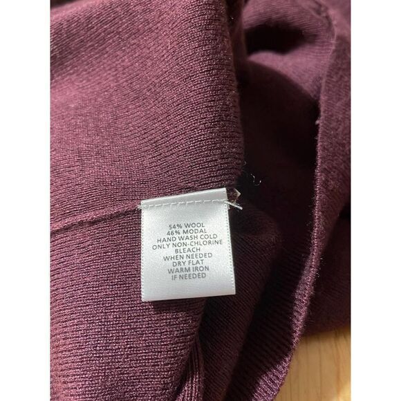 Ann Taylor LOFT Top womens small long sleeve boat neck sweater blouse wool blend - Picture 8 of 8